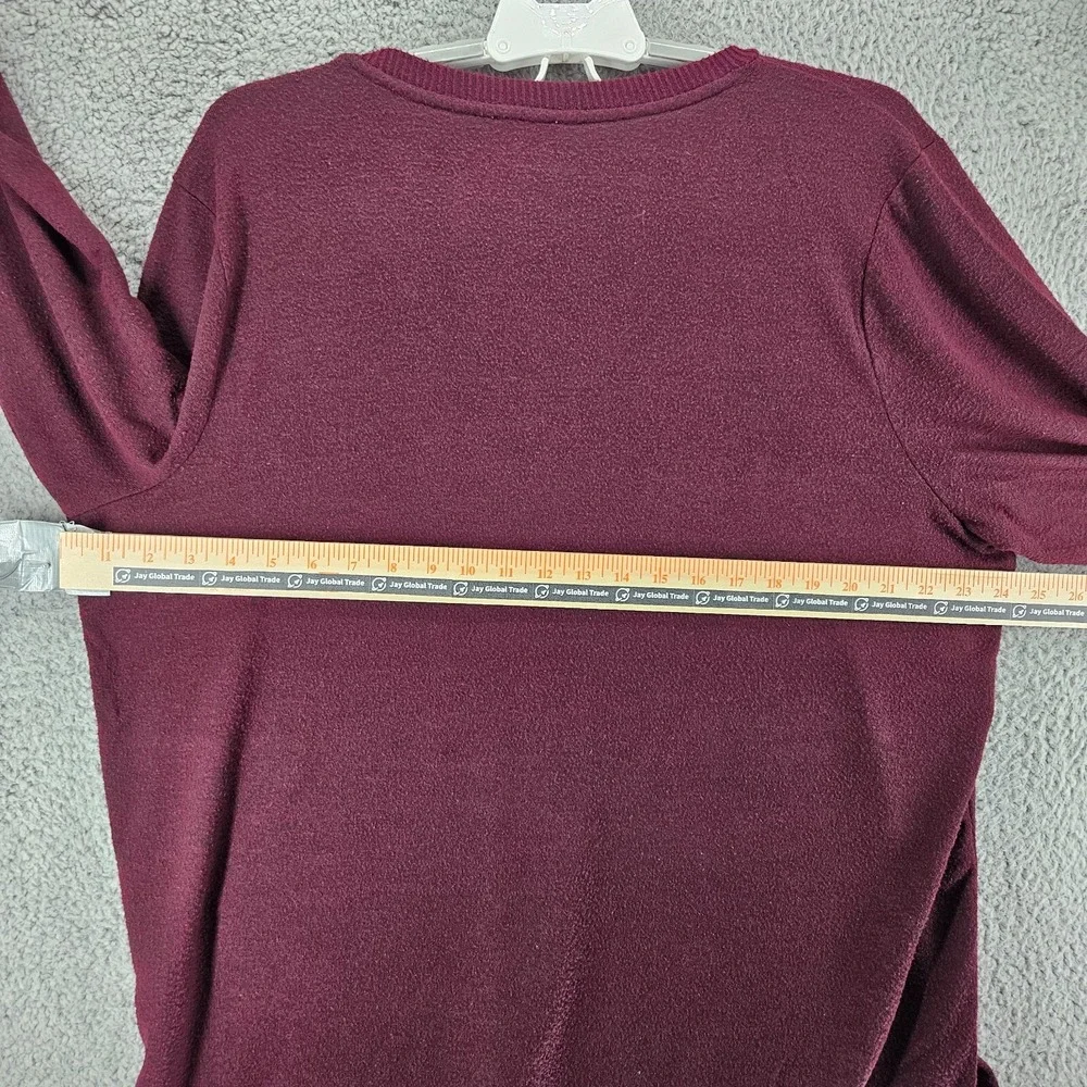 Lucky Brand Men Pullover V-Neck Sweater Maroon Lightweight Size‎ XXL 2XL